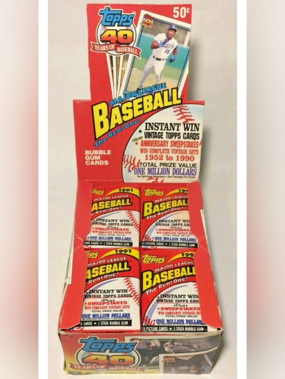 1991 Topps Baseball Cards, 1 Unopened Sealed Wax PACK From Wax Box, 15 Cards
